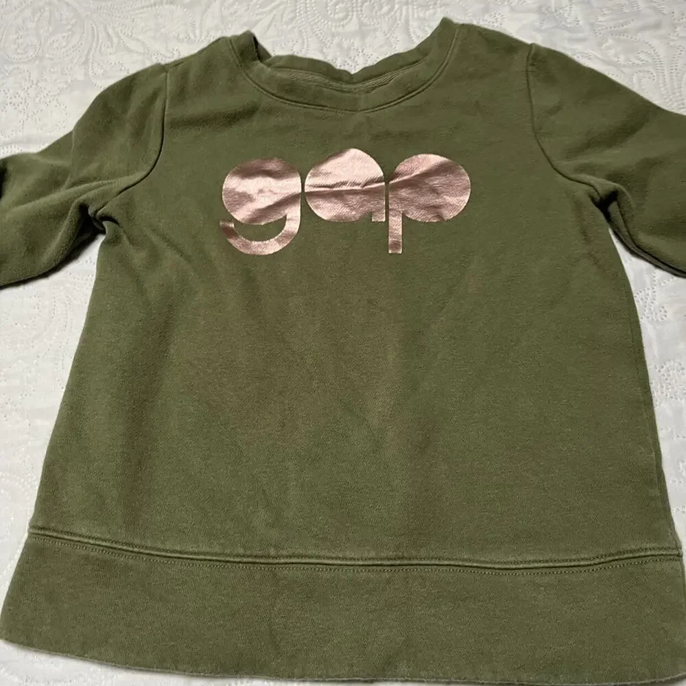 Gap Metallic Logo Pullover Sweatshirt Size 6/7